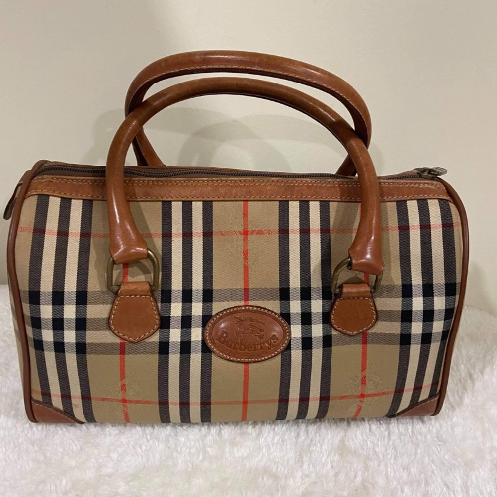 Vintage Burberry Check Boston bag
